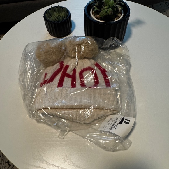 Mark and Graham "HO HO HO" Matching Beanie Ski Hats Holiday Pom Pom Beanie - Picture 9 of 9